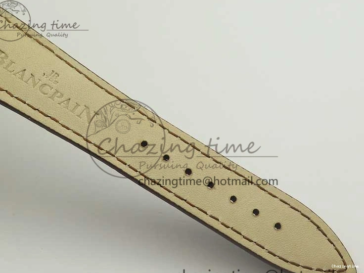 0318 WellDesigned Villeret 6651 YG ZF 1:1 Best Edition White Dial on Brown Leather Strap A 8000